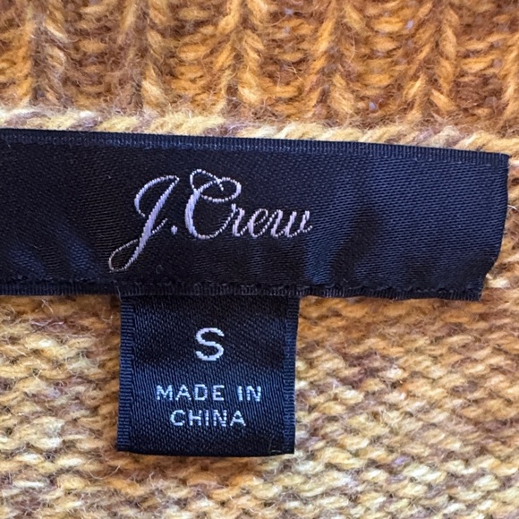 J. Crew Mustard Yellow Flecked Merino Wool Crewneck Sweater Size Small - Picture 5 of 8